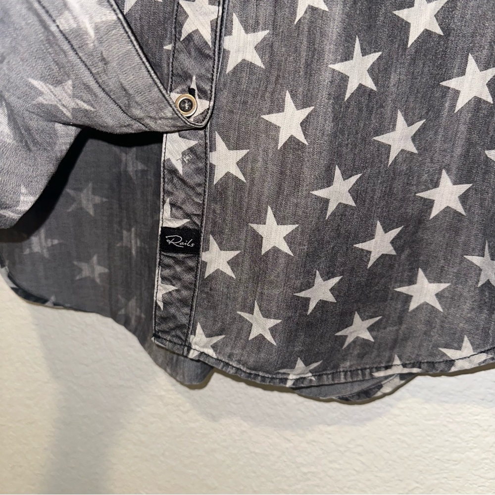 Rails Button Up Shirt with Stars in Grey - Picture 5 of 10